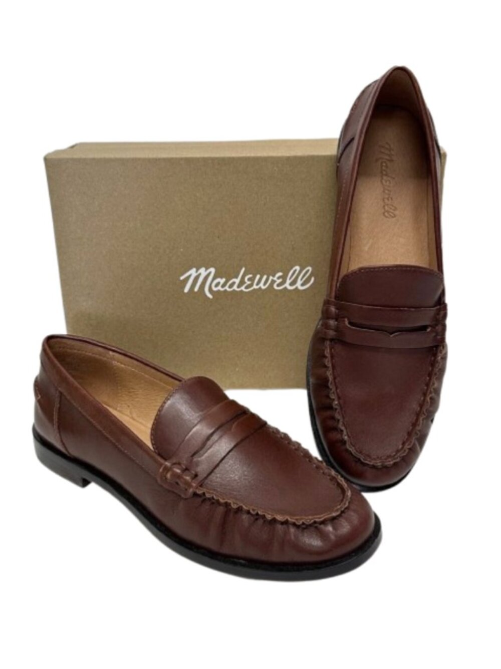 Madewell NYE Penny Loafers Apple Butter Brown Size 6 NEW IN BOX